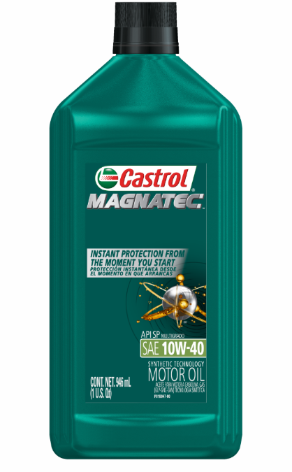Envase de aceite CASTROL CASTROL MAGNATEC 10W40 TECNOLOGIA SINTETICA - QT 946ML grado 10W40 - Lubricentro Piloto